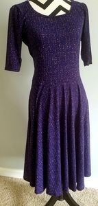 Lularoe Nicole navy dress with stars NWT